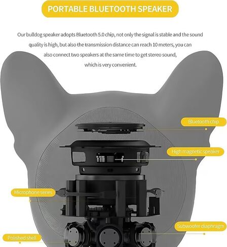 Bulldog Bluetooth Portable Speaker, Stereo Sound for Travel Camping Home in Kuwait