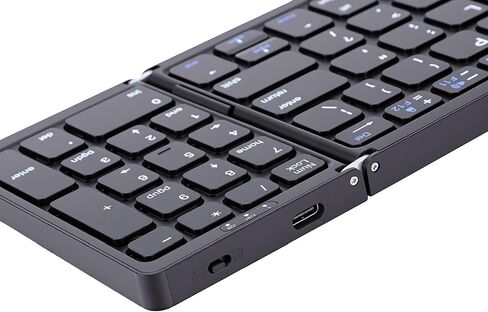 Dpofirs Wireless Keyboard and Mouse Set, Foldable Bluetooth Keyboard with Number Pad for Phone Tablet, Rechargeable Dual Device for Office Travel in Kuwait