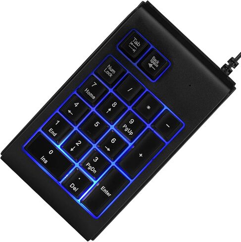 Mini Respiratory Lights 3 Colours Numeric Keypad for Plug and Play Mechanical Touch Feeling 19 Keys USB Numeric Keypad in Saudi Arabia
