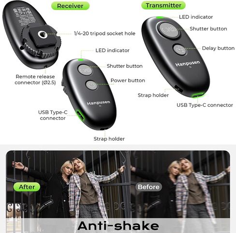 Rechargeable Camera Remote Shutter Release for Sony - Hanpusen Wireless & Wired Remote Control for Sony A7 V, A7C II, A7 III, A7 IV, ZV-E10, A6400, A9 III, A1, A7R V, A6700, ZV-E1, FX3, FX30,RX100 VII in Kuwait
