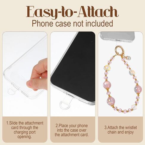 Sparkling Pink Crystal Phone Charm with Round Pearl Charms in Kuwait