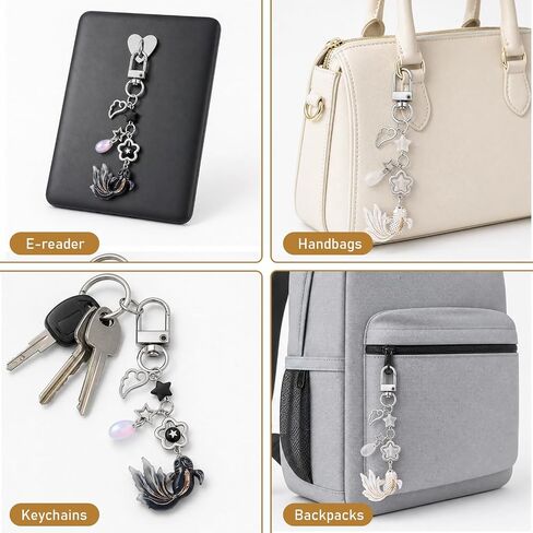 WEDDINGHELPER 2PCS Koi Fish Charm Chains, Y2K Black White Couple Koi Keychain, Cute Lucky Fish Bag Charm, E-reader Pendant Accessories for Kindle Phone Camera Bag Decor Gift in Saudi Arabia