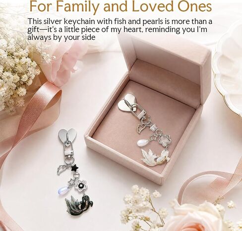 WEDDINGHELPER 2PCS Koi Fish Charm Chains, Y2K Black White Couple Koi Keychain, Cute Lucky Fish Bag Charm, E-reader Pendant Accessories for Kindle Phone Camera Bag Decor Gift in Saudi Arabia