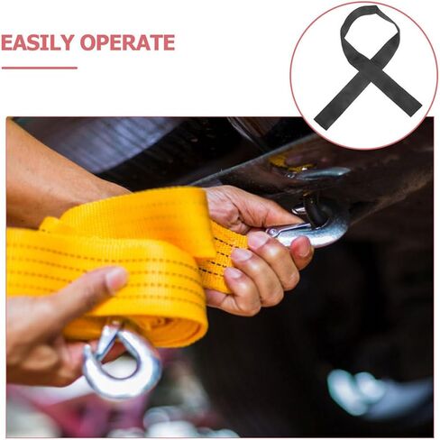 2pcs Winch Rope Protector Cover Black Polyester Sleeve Compact and Wear-resistant Winch Cable Line Cover for Outdoor Activities in Kuwait