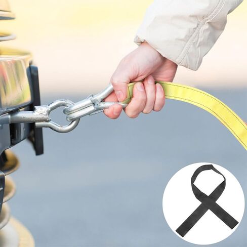 2pcs Winch Rope Protector Cover Black Polyester Sleeve Compact and Wear-resistant Winch Cable Line Cover for Outdoor Activities in Kuwait