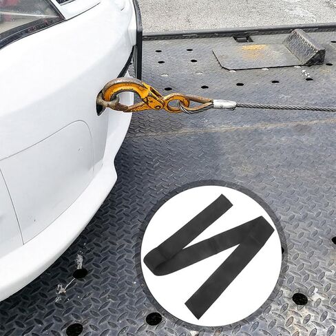 2pcs Winch Rope Protector Cover Black Polyester Sleeve Compact and Wear-resistant Winch Cable Line Cover for Outdoor Activities in Kuwait