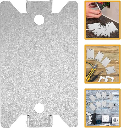 HEMOTON 50pcs Heavy Duty Metal Wire Plant Protector Plate for Wires and Cables with Silver Finish Sturdy Nail Plates for Electrical Cable Shielding and Protection and Pipe Installation in Kuwait