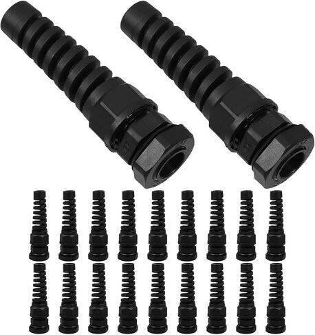 Waterproof Nylon Cable Gland and Built-in Anti-bend Guide Channel 20pcs with Self-adaptive Clamping Mechanism Black Cable Connector for 3-6.5mm Wire, for Outdoor and Industrial in Kuwait