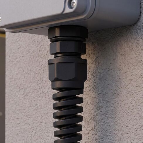 Waterproof Nylon Cable Gland and Built-in Anti-bend Guide Channel 20pcs with Self-adaptive Clamping Mechanism Black Cable Connector for 3-6.5mm Wire, for Outdoor and Industrial in Kuwait