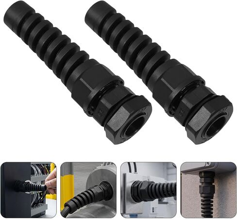 Waterproof Nylon Cable Gland and Built-in Anti-bend Guide Channel 20pcs with Self-adaptive Clamping Mechanism Black Cable Connector for 3-6.5mm Wire, for Outdoor and Industrial in Kuwait
