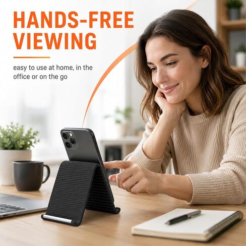 Flexible Silicone Phone Holder,Foldable Silicone Phone Holder,Flexible Phone Stand,Adjustable Foldable Holder for Phones Tablets Laptops, Portable Tablet Stand(Black) in Saudi Arabia