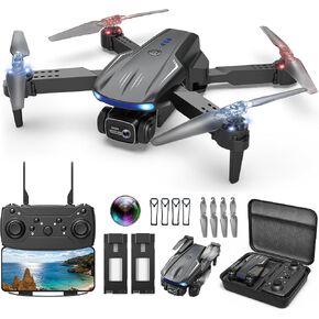 Drone with Camera 1080P for Kids, Adults & Beginners, Foldable Mini Drone, RC Quadcopter with 2 Batteries, One Key Takeoff and Landing, 360° Flip, Gesture Control, Toy Gift for Boys, Girls in Kuwait