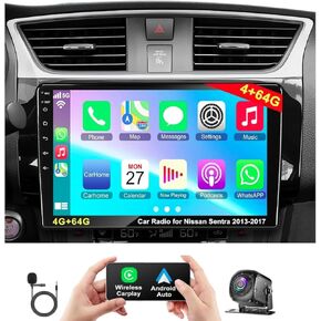 (4G RAM+64G ROM) Car Radio for Nissan Sentra 2013-2017, Android 13.0 10.1 Inch 5G WiFi Sentra Stereo Support Carplay/Android Auto,GPS Navigation with Bluetooth,Backup Camera 1080P,SWC/FM Radio in Saudi Arabia