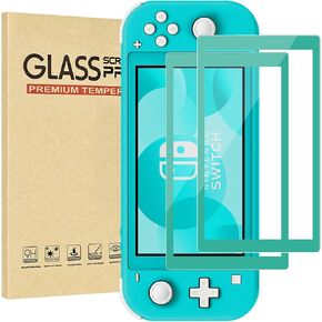 2-Pack Green Border Tempered Glass Screen Protector for Switch Lite Model 2019 [5.5 Inch]，HD Clear, Anti Scratch, Anti-Fingerprint, Shatterproof，Bubble Free, 9H Hardness, Ultra Thin in Kuwait