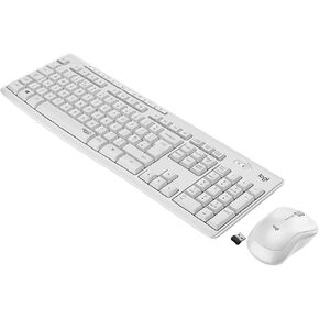 Logitech MK295 Wireless Mouse & Keyboard Combo with SilentTouch Technology, Full Numpad, Advanced Optical Tracking, Lag-Free Wireless, 90% Less Noise - Off White (Renewed) in Kuwait