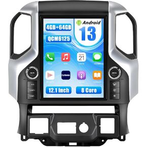 QCM 6125 Car Radio Stereo for GMC Sierra & Chevrolet Silverado 2019-2023, Android 8 Core [4GB+64GB] Head Unit with T Style 12.1 Inch Screen/Wireless CarPlay & Android Auto/HDMI/WiFi/4G LTE in Kuwait