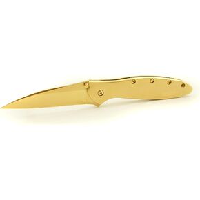 Kershaw Leek 1660 Assisted Opening Pocket Knife, Plain Edge, Satin 24k Gold Finish in Kuwait