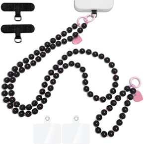 cioatu Cute Cell Phone Lanyard Phone Wrist Straps Pink Rope Pearl Crossbody Phone Lanyards Phone Neck Strap in Saudi Arabia
