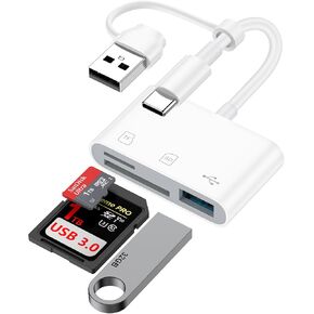 USB C SD Card Reader for iPhone 17 Air 17 16 Pro Max Dual Port Card Adapter in Kuwait