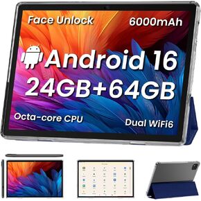 COLORROOM Android16 Tablet,10inch Tablet with Case, Octa Core CPU,Blue in Kuwait