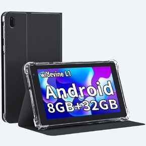 7 Inch Android Tablet with Case, 32GB ROM+ 8GB RAM Quad-Core Processor，2MP+5MP Dual Camera,5G WiFi 6, BT Computer Pc，3000mAh Battery,1024*600 IPS in Kuwait