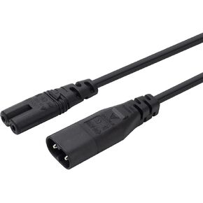 IEC 60320 C8 Plug to C7 Receptacle Male to Female Extension Power Supply Main Adapter Cable 6ft in Saudi Arabia