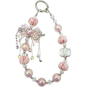 Rhinestone Phone Charm for Women, Beaded Wrist Strap Lanyard with Tether Tab – Anti-Theft Hands-Free Detachable Phone Chain Wristlet in Kuwait