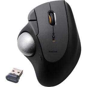 ELECOM IST Plus Wireless Trackball Mouse, Bluetooth and USB 2.4GHz, 3-Device Connection, Silent Click, 36mm Ergonomic Thumb Design, Programmable for Windows Mac in Kuwait