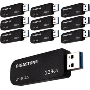 GIGASTONE 16GB USB 3.2 Flash Drive 5-Pack, 80MB/s High-Speed Data Transfer, Carbon Fiber Design, Retractable in Kuwait