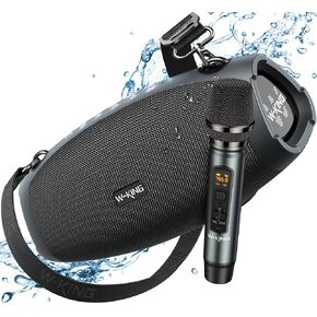 W-KING Portable Loud Bluetooth Speakers with Wireless Microphone, 70W Portable Outdoor Speakers Bluetooth Wireless Waterproof, Triple Passive Radiators-Deep Bass/Hi-fi/DSP/Power Bank/TF/AUX/EQ/Opener in Kuwait