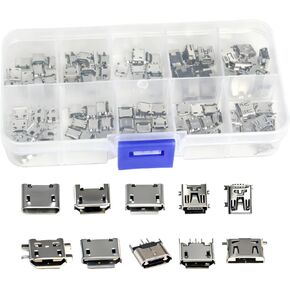 12 Types Micro USB Port Kit Female Jack Plug Connector 5-Pin USB Sockets in Kuwait
