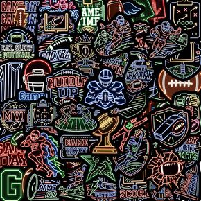 50 Pcs Neon Football Stickers, Waterproof Vinyl Stickers for Football Fans in Saudi Arabia