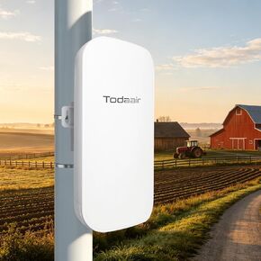 TODAAIR Outdoor WiFi Extender for Farm, WiFi Booster | AI Watchdog | Repeater&AP Mode｜IP65 Weatherproof | Up to 1200Mbps Dual Band WiFi Repeater | Supports 40+ Devices for Barn, Ranch & Farm in Kuwait