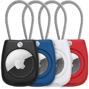 EVEO Airtag Keychain Holder – 4 Pack Airtag Holder Keychain, Secure Apple Airtag Case Keychain Air Tag Holders Cover | for Airtags 4 Pack, for Keys, Bags, Pets, Apple Airtag Not Included. in Kuwait