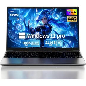 2026 Laptop Computer,15.6" FHD IPS,16GB RAM 512GB SSD,Windows 11 Pro,i5-6200U Up to 2.8GHz,Portable Laptop,Business Student Notebook,Backlit Keyboard,WiFi,BT 4.2,Mini HDMI,TF Card,2-Year Warranty in Kuwait