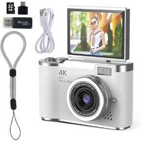 HuiJuKeJi Digital Camera,1080P HD,48MP Digital Point & Shoot Camera,2.4 Inch HD Flip Screen with Card in Kuwait
