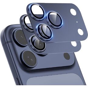 2-Pack for iPhone 17 Pro Max Camera Lens Protector - [Not Easy to Break] [Strong Adsorption] [Case-Friendly] Metal Aluminum Alloy Tempered Glass Rear Camera Screen Protector - Titanium Orange in Kuwait