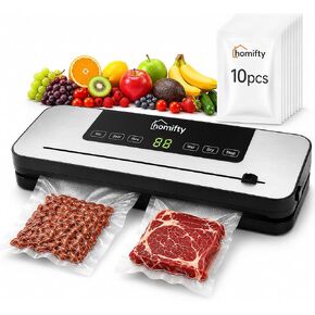 Vacuum Sealer Machine – Commercial Grade Food Sealer with Double Sealing Bar & Powerful Suction | Wet & Dry Modes | One-Touch Auto | Keeps Food Fresh 5X Longer | Starter Kit with 10 Bags in Kuwait
