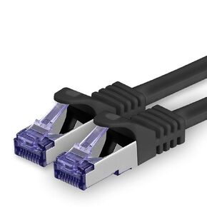 1aTTack.de Cat.7 LAN ethernet Cable 3m - Black - Cat7 LAN Network 10GBASE-T - 10000 Mbps (Sftp Pimf) Double Shielded patchcable RJ45 Plug Cat.6a in Saudi Arabia