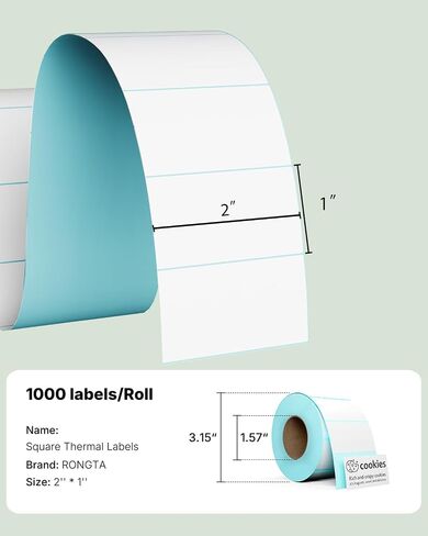 2" x 1" Direct Thermal Labels, Adhesive Stickers, Roll of 1000 Labels in Saudi Arabia