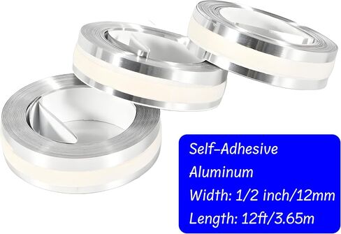 Aluminum 3D Manual Embossing Label Tape Compatible with DYMO Label Makers M1011/M11, Self Adhesive, 1/2'' x 12ft (2Pack) in Kuwait