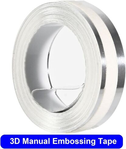 Aluminum 3D Manual Embossing Label Tape Compatible with DYMO Label Makers M1011/M11, Self Adhesive, 1/2'' x 12ft (2Pack) in Kuwait
