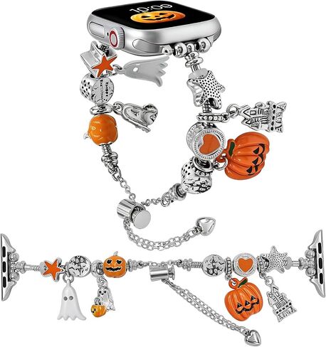 Cute Charms Bracelet Band Compatible with Apple Watch Band 38mm 40mm 41mm 42mm 44mm 45mm 49mm, Unique Pendants Metal Strap Pandora Bracelet iWatch Series 11/10/9/8/7/6/5/4/3/2/1/SE in Saudi Arabia
