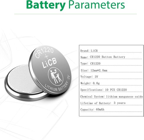 LiCB 10 Pack CR1220 3V Lithium Battery CR 1220 in Kuwait