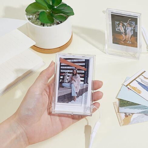CREATCABIN 2x3 Inch Photo Holder with Wrist Lanyard for Mini Evo/Liplay/Link 3/12/11/41/40/Se/99/90/9/8/7s Instant Camera Film Photo Holder Protective Case Transparent Storage Box Accessories in Kuwait