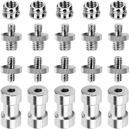 Anwenk 1/4 to 3/8 Screw Adapter Converter Threaded Screws Adapter Spigot Screw Mount Set for Camera Tripod Monopod Ballhead Flash Light Stand Shoulder Rig in Kuwait
