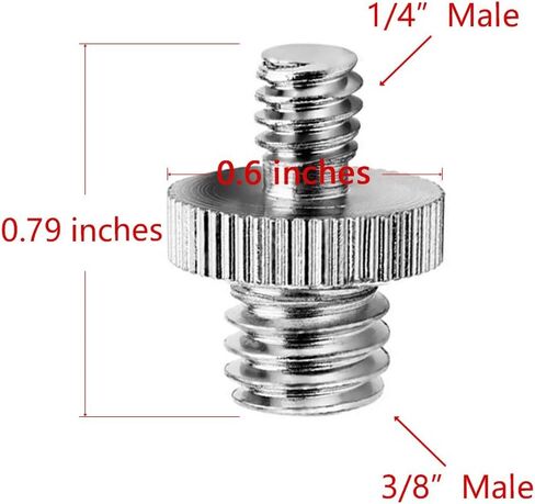Anwenk 1/4 to 3/8 Screw Adapter Converter Threaded Screws Adapter Spigot Screw Mount Set for Camera Tripod Monopod Ballhead Flash Light Stand Shoulder Rig in Kuwait