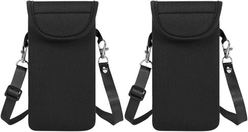 2 Pcs Phone Crossbody Bag, Universal Neoprene Cell Phone Pouch Purse Crossbody with Neck Strap, Around Neck Carrying Case for iPhone Cell Phones Coin Key in Saudi Arabia