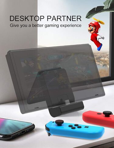 Switch Stand for Nintendo,Charging Dock for Switch 2 / Lite/OLED, Portable Adjustable Charging Stand for Nintendo with USB Type C Charger Port(Black) in Kuwait