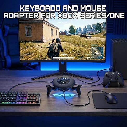 Keyboard and Mouse Adapter Converter for Nintendo Switch, Xbox Series X|S, Xbox One, PS4, PS3, with RGB Lighting, Plug & Play, Custom Key Remapping, Mouse Sensitivity, Aim Speed, Dead Zone Adjustment in Kuwait
